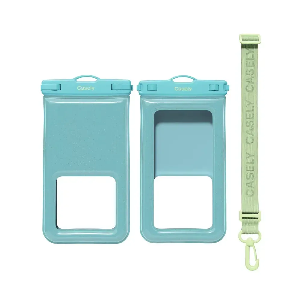 AquaBuddy | Aquamarine Ocean Blue Shimmer Waterproof Phone Pouch