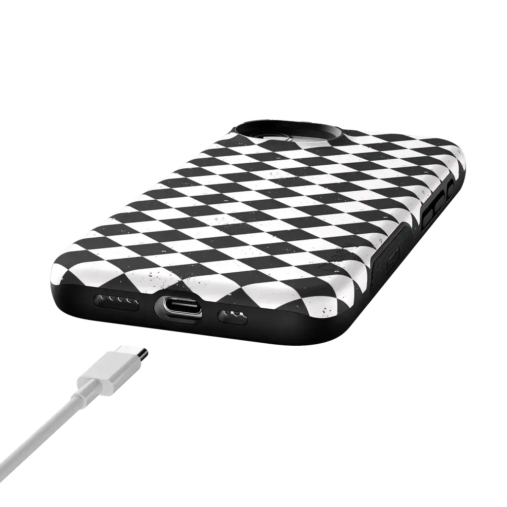 Salem's Hex | Black & White Checkered Case