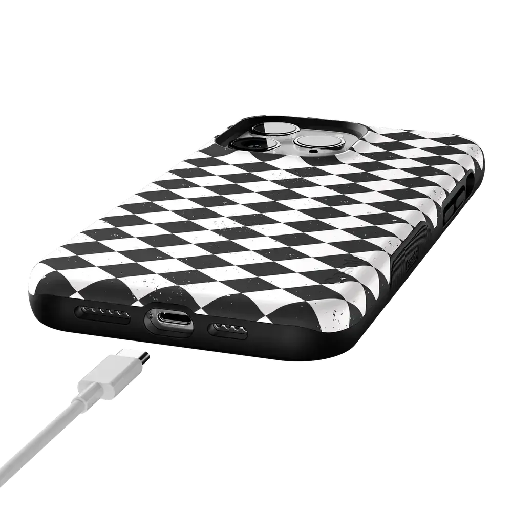 Salem's Hex | Black & White Checkered Case