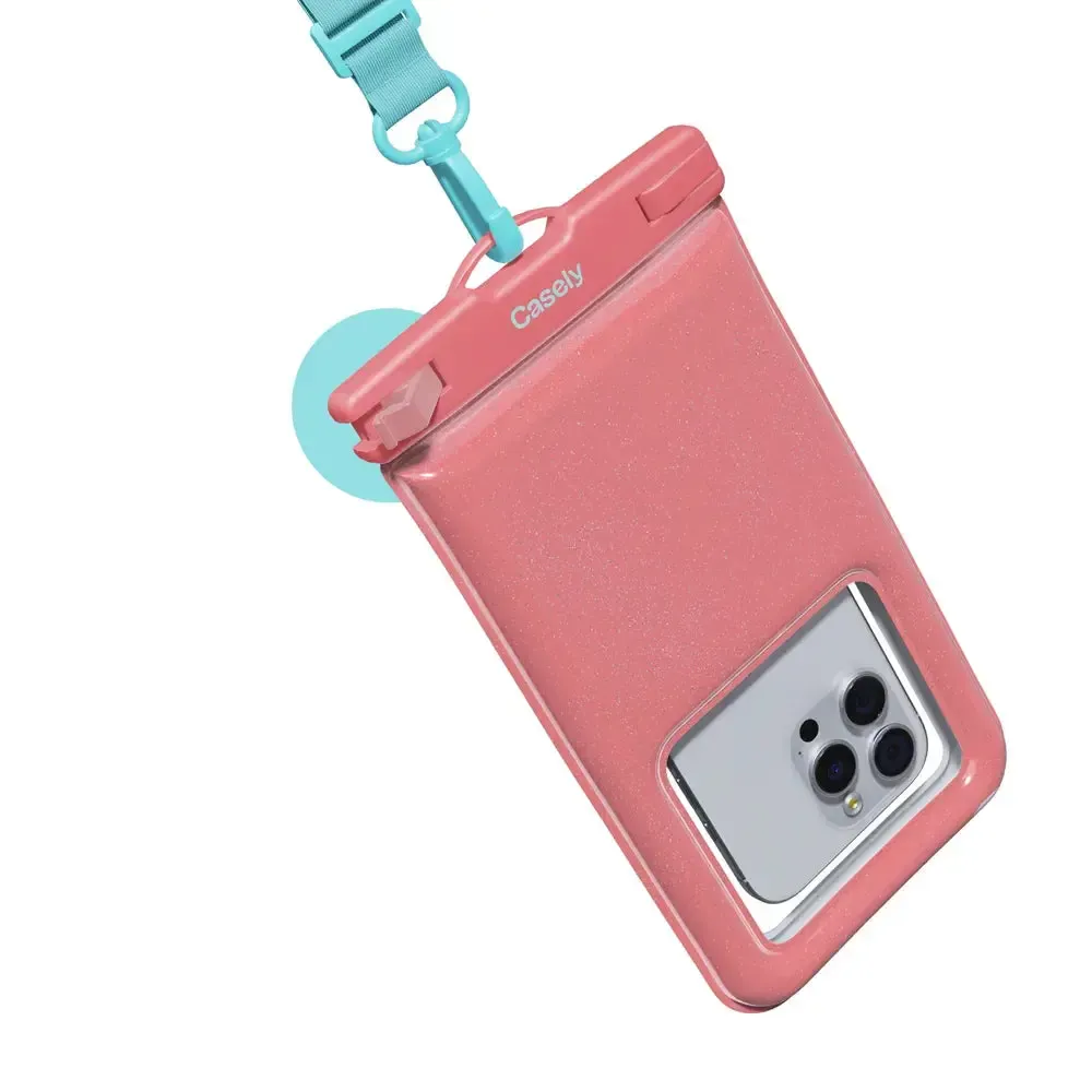 AquaBuddy | Starfish Wishes Coral Pink Shimmer Waterproof Phone Pouch