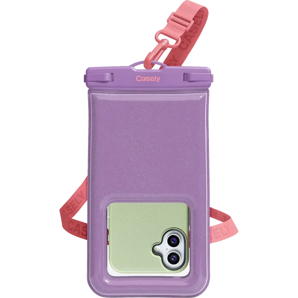 AquaBuddy | Lavender Waves Purple Shimmer Waterproof Phone Pouch