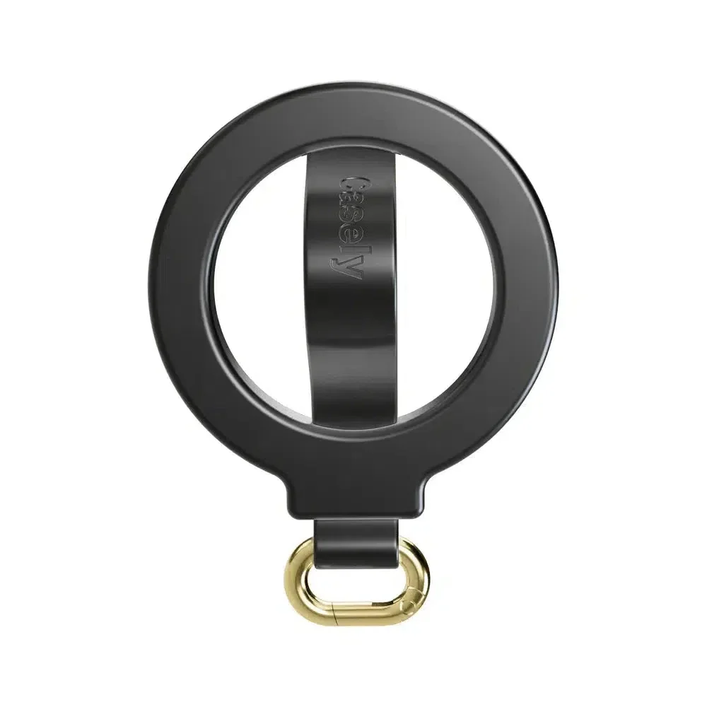 MagRing+ | Black Magnetic Adjustable Phone Ring with Keychain