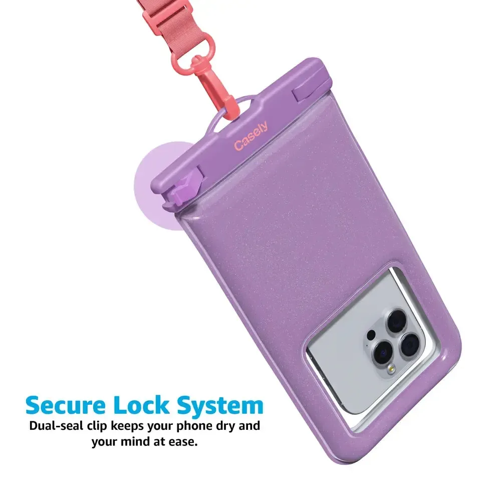 AquaBuddy | Lavender Waves Purple Shimmer Waterproof Phone Pouch