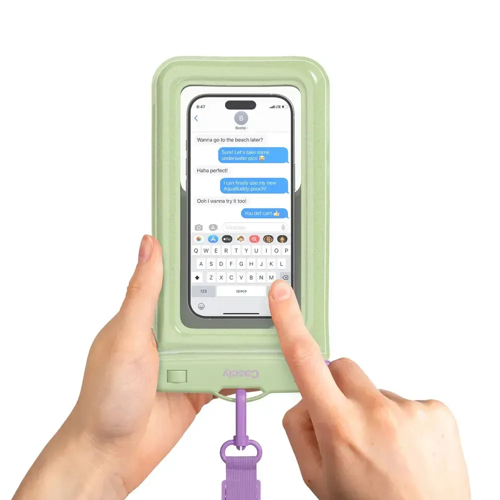 AquaBuddy | Kiwi Kiss Matcha Green Shimmer Waterproof Phone Pouch