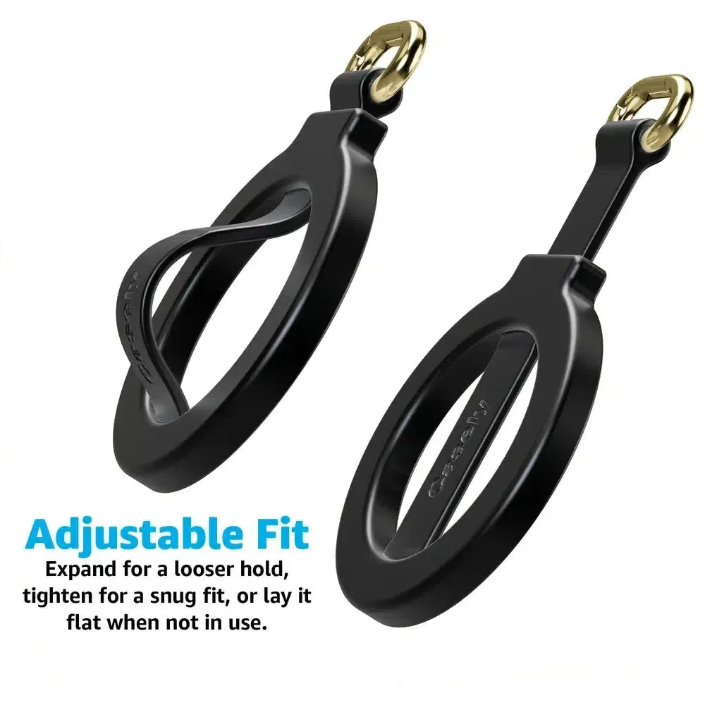 MagRing+ | Black Magnetic Adjustable Phone Ring with Keychain