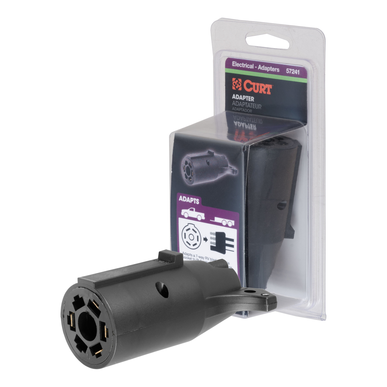 CURT 7 Blade to 4 Flat Connector Kit 3.63 in.