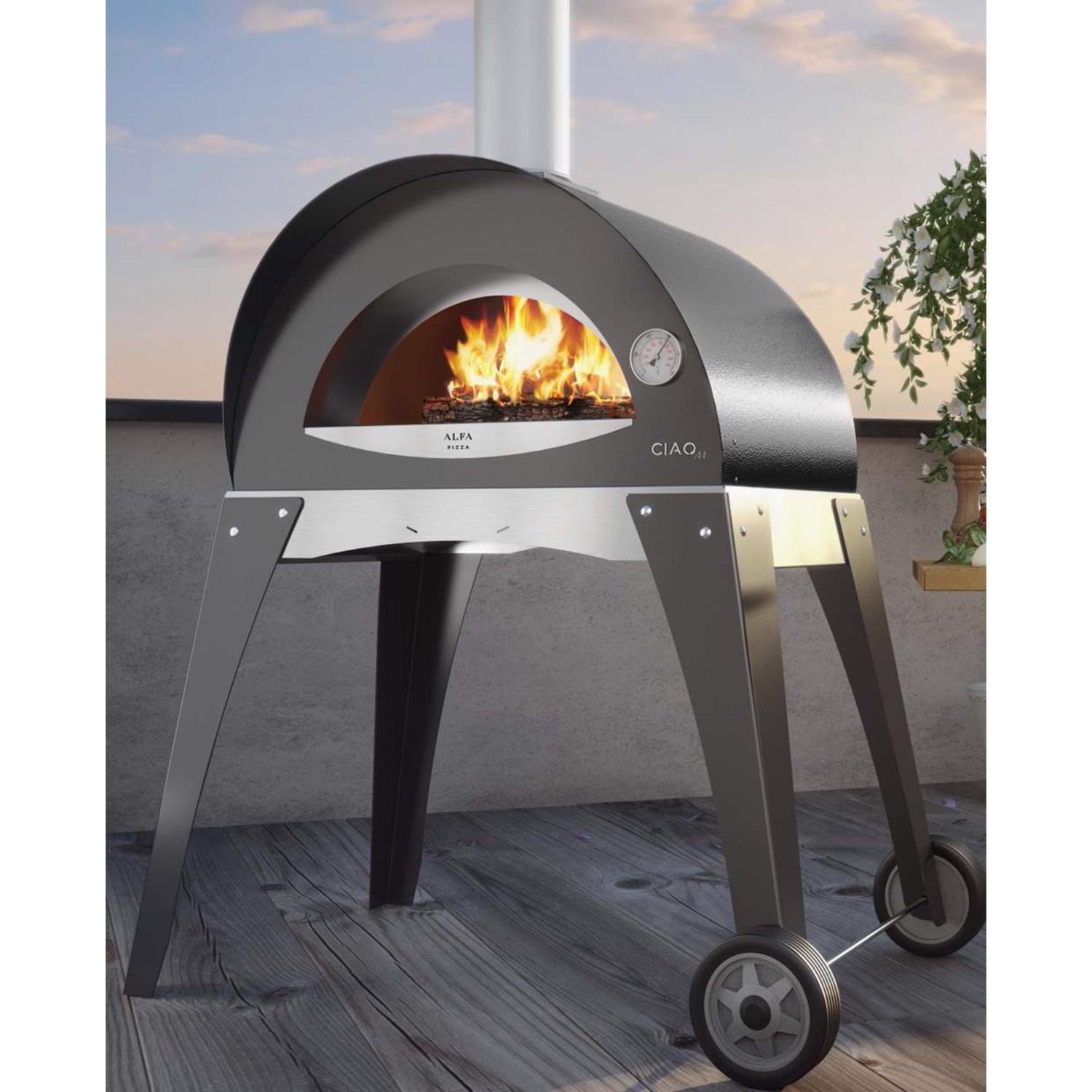 Alfa 36 in. Wood Ciao Outdoor Pizza Oven Gray