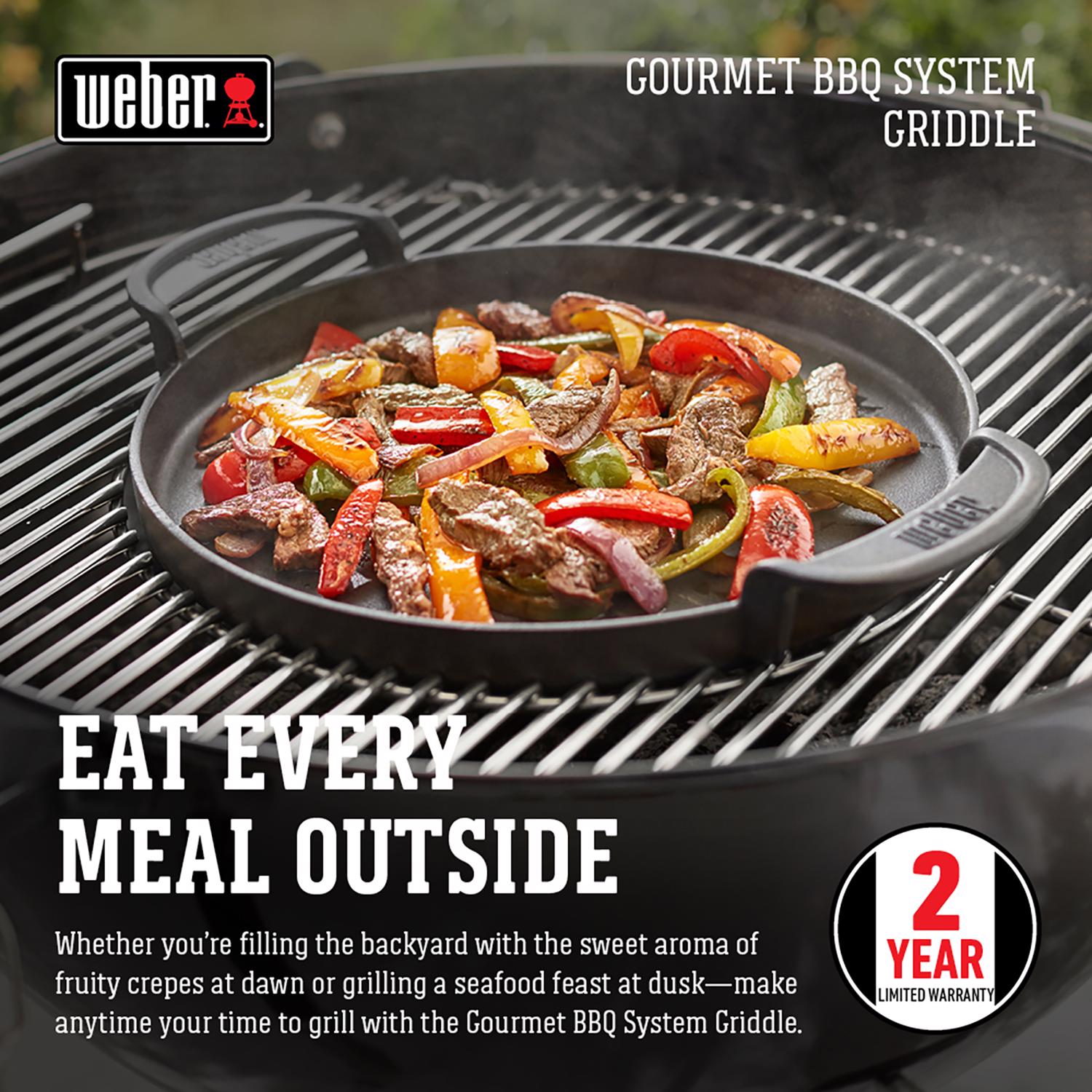 Weber Gourmet BBQ System Cast Iron/Porcelain Grill Top Griddle 15.2 in. L X 12 in. W 1 pk