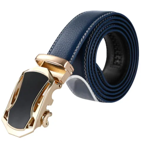 Mad Man Adjustable Vegan Leather Belt- Navy/Navy