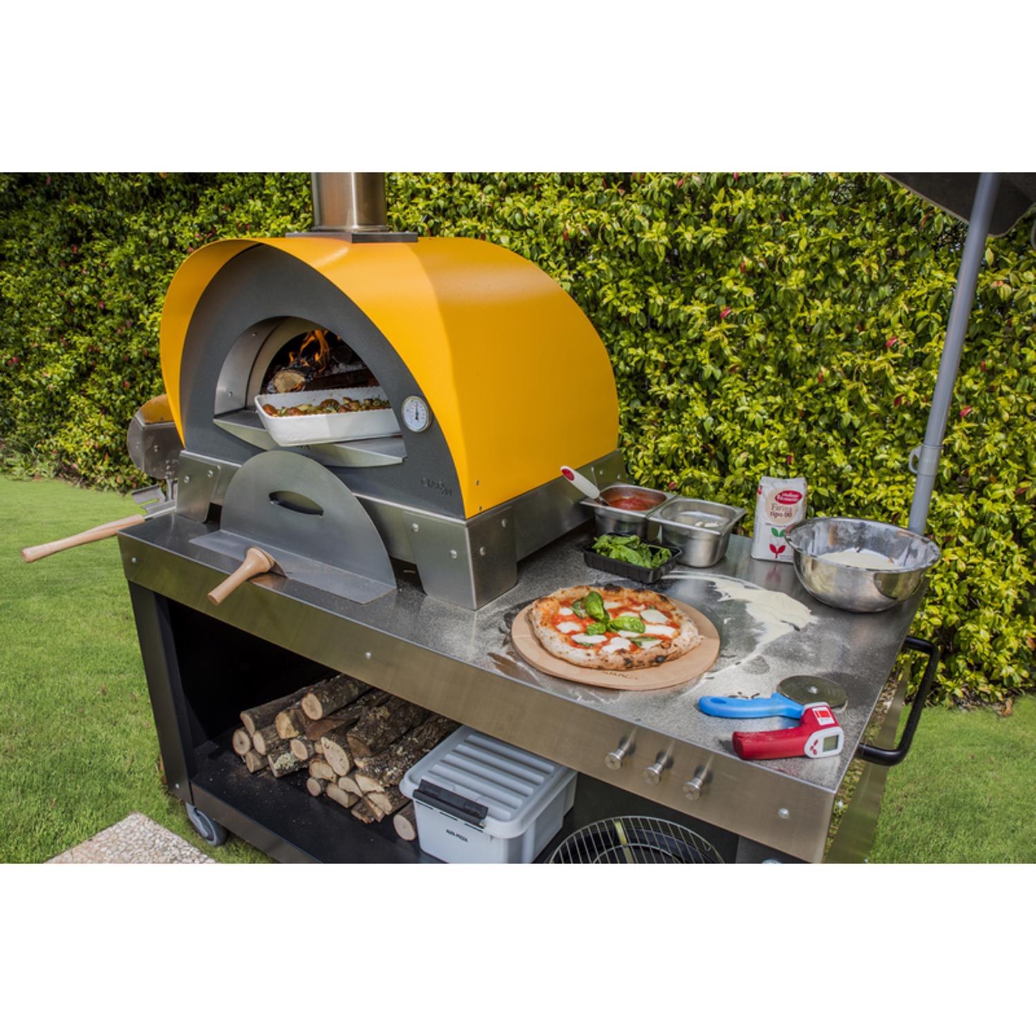 Alfa 36 in. Wood Ciao Outdoor Pizza Oven Yellow