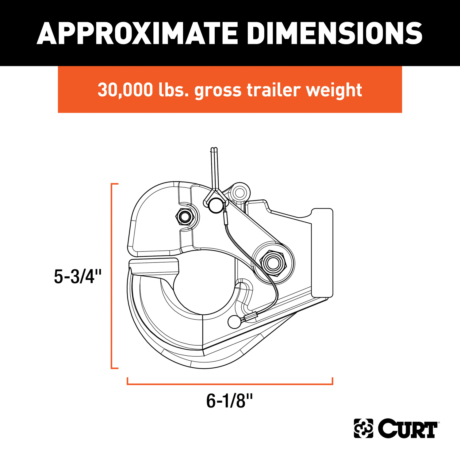 CURT 30000 lb. cap. Pintle Hook