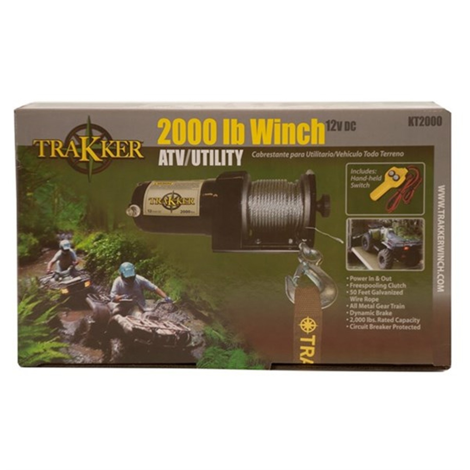 Keeper 50 ft. 2000 lb 1 HP Permanent Magnet Electric Automotive Winch