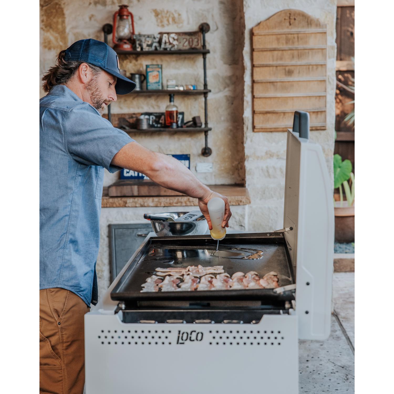 LoCo 2 Burner Liquid Propane Outdoor Griddle with Hood Gray