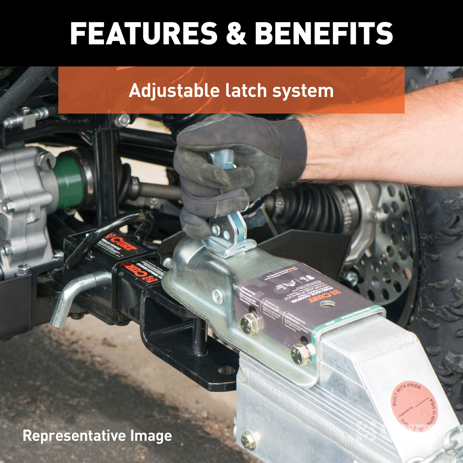 CURT 2000 lb. cap. 2-1/2 in. 1.88 in. Straight-Tongue Coupler