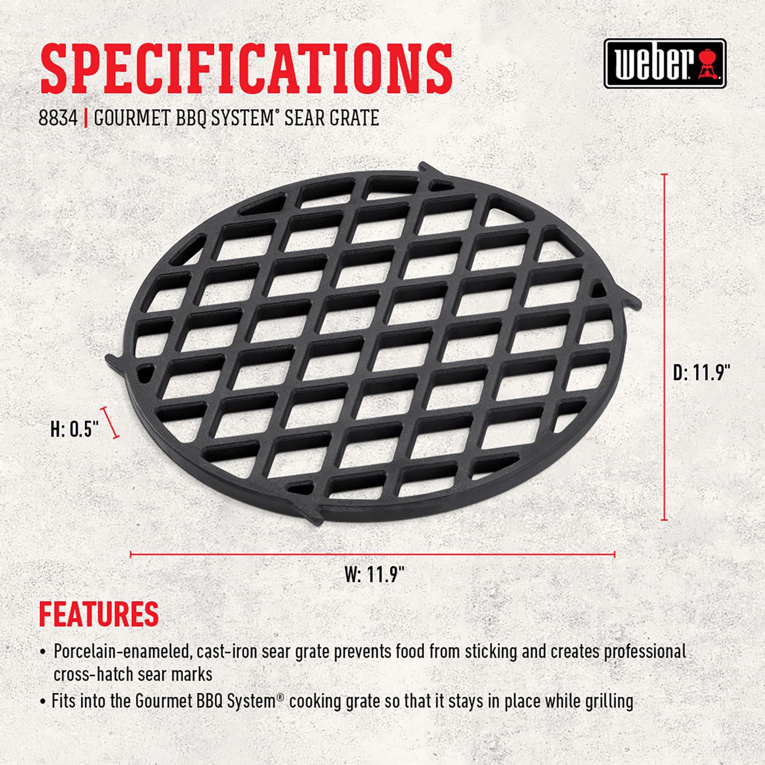 Weber Gourmet BBQ System Searing Grate 11.9 in. 0.5 in. W