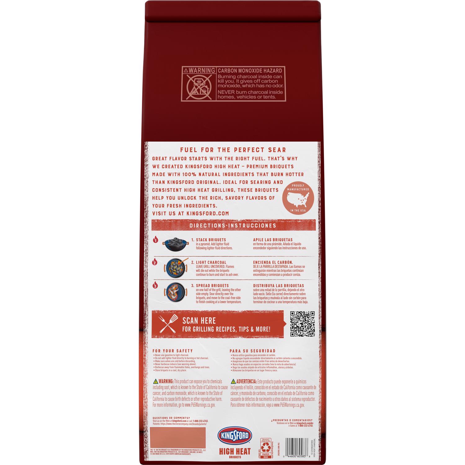 Kingsford High Heat All Natural Original Charcoal Briquettes 12 lb