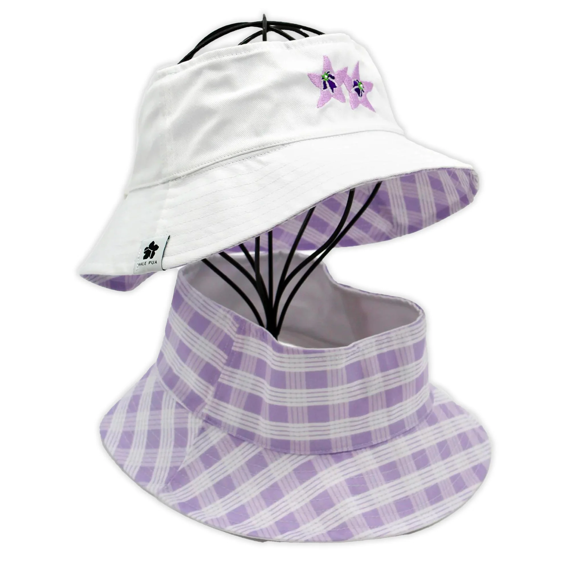 Hale Pua Reversible Puka Bucket Hat- Flower Palaka