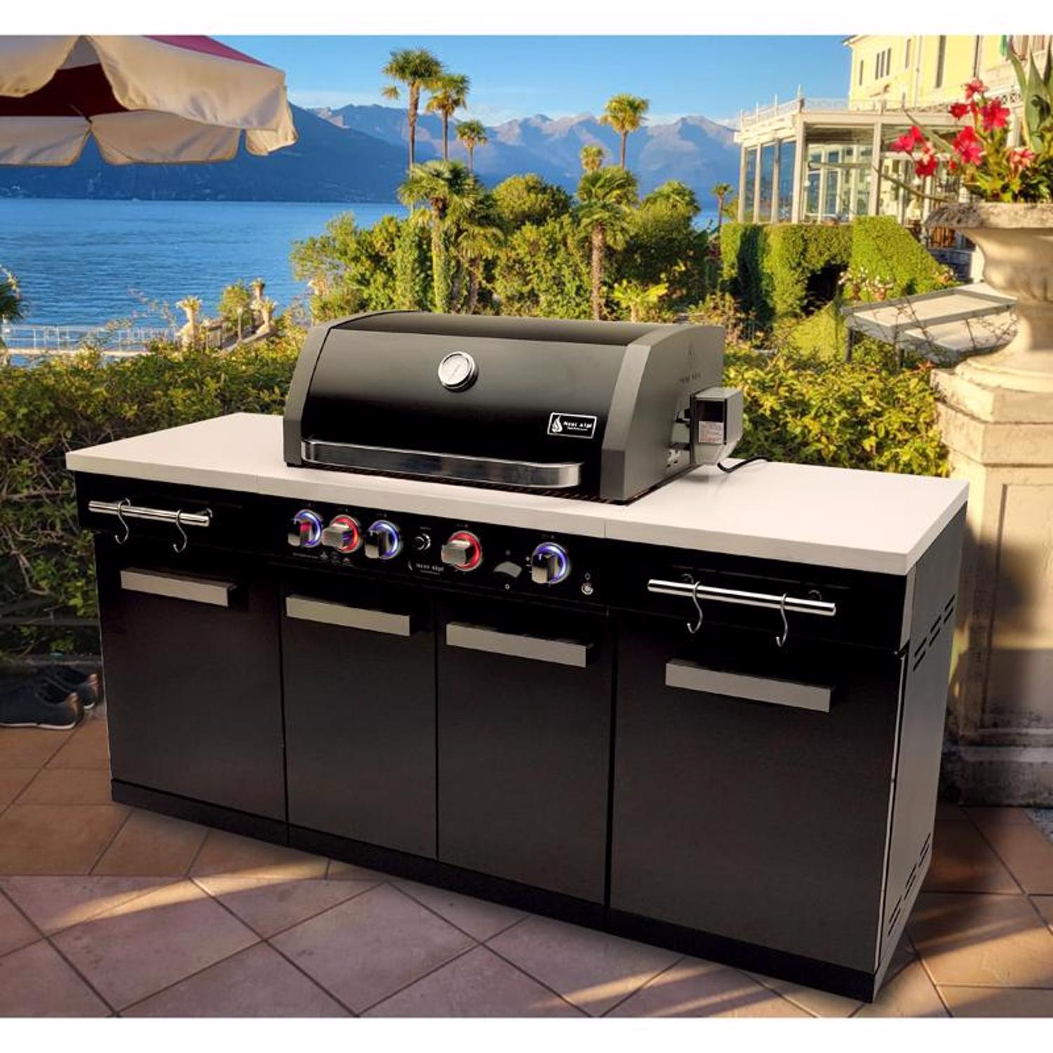 Mont Alpi 5 Burner Natural Gas/Propane Grill Black/Silver