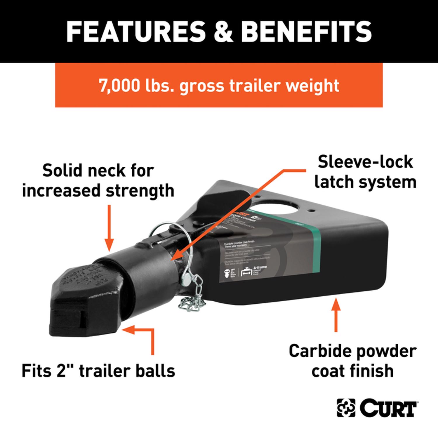 CURT 7000 lb. cap. 2 in. Frame Coupler