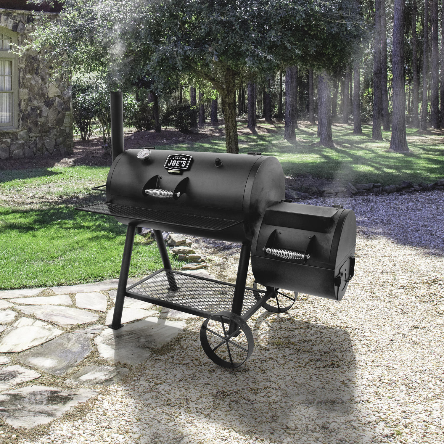 Oklahoma Joe's Longhorn Charcoal/Wood Offset Smoker Black