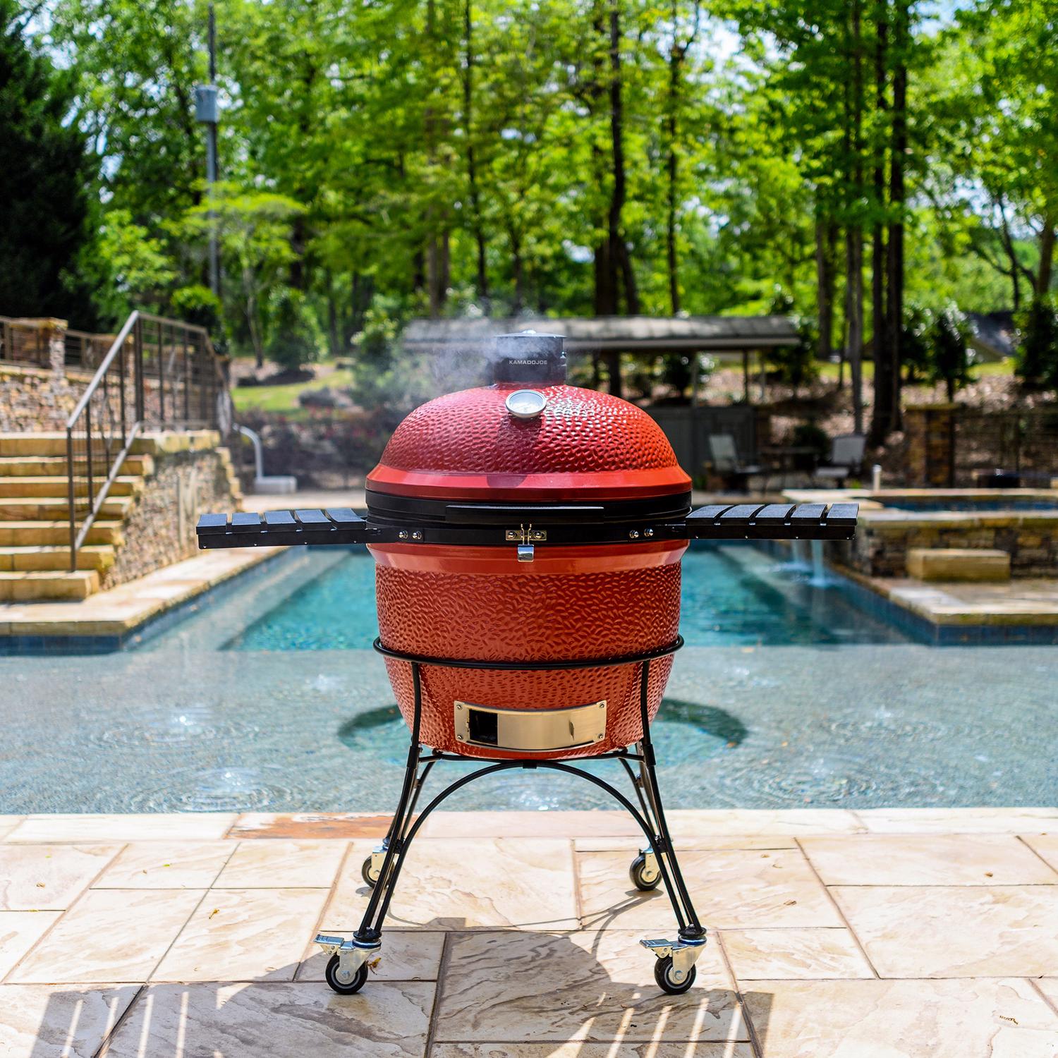 Kamado Joe 24 in. Big Joe II Charcoal Kamado Grill and Smoker Red