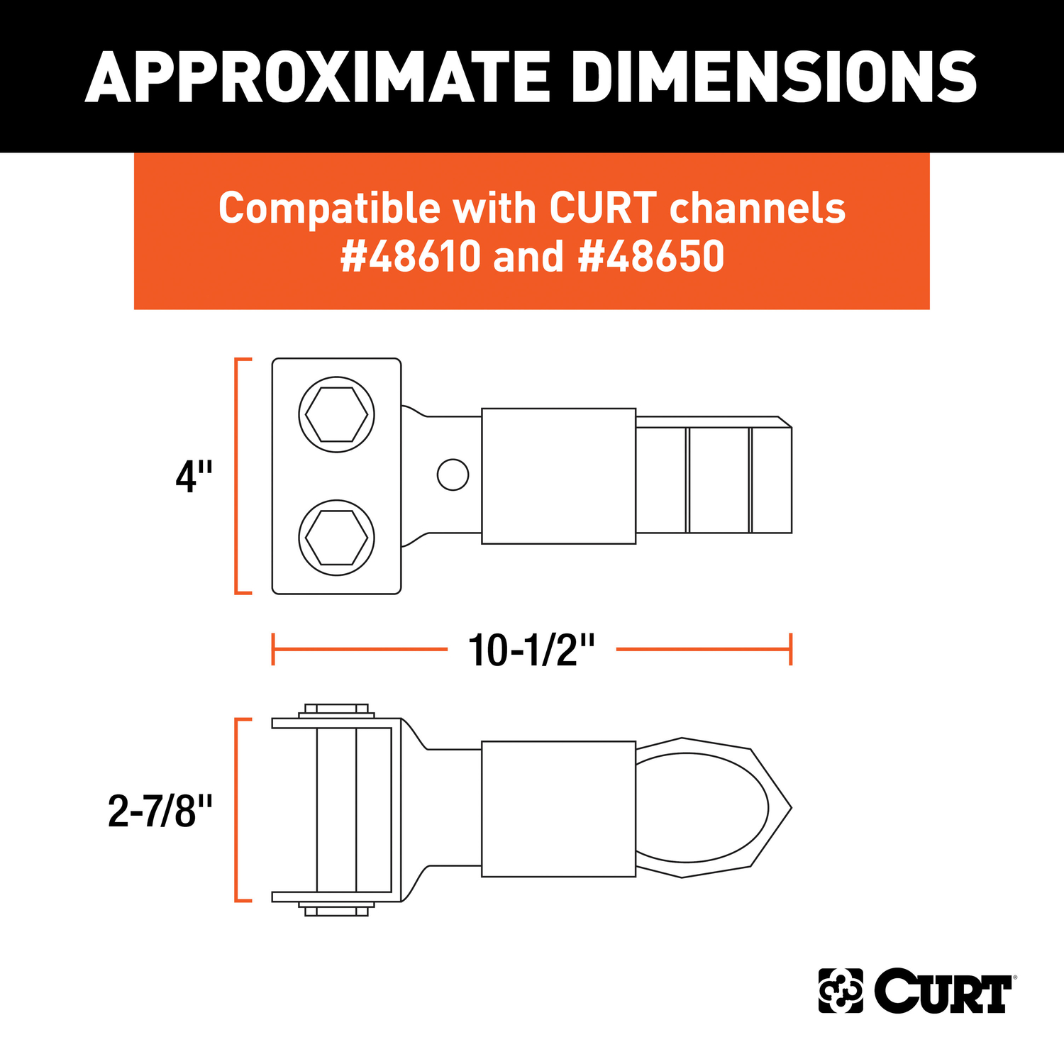 CURT 12500 lb. cap. 2.31 in. Channel Mount Coupler