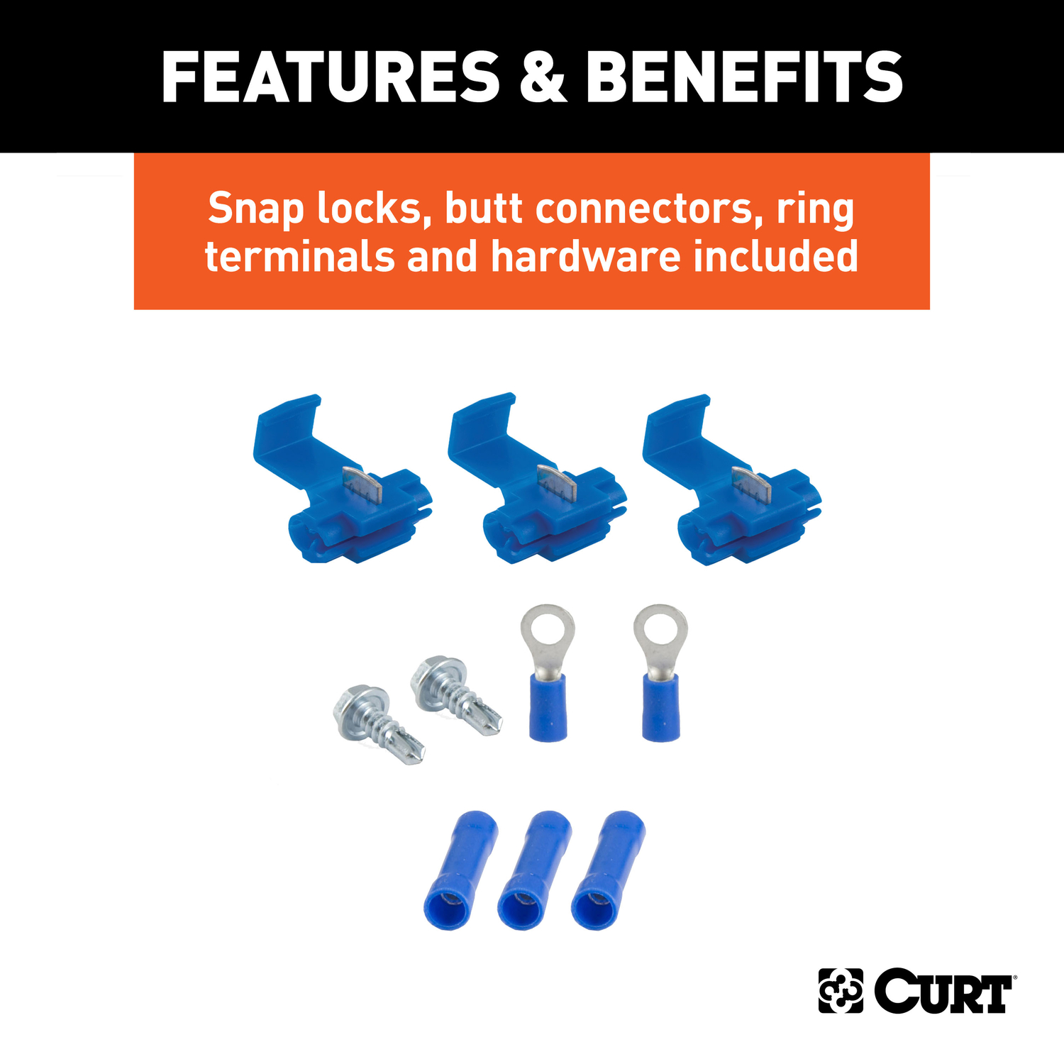 CURT 4 Flat Connector Plug and Socket 48 in.