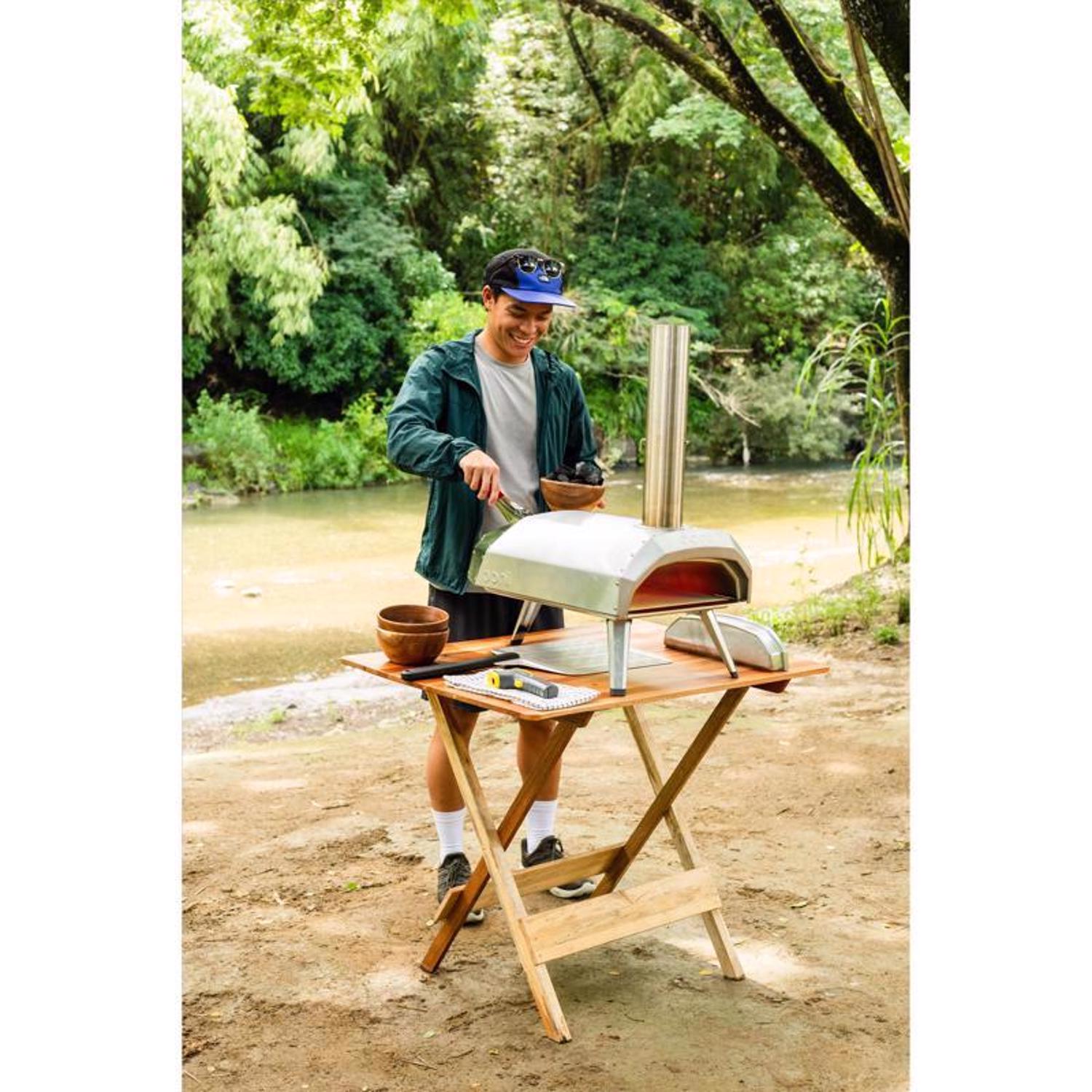 Ooni Karu 12 in. Charcoal/Wood Chunk Outdoor Pizza Oven Silver