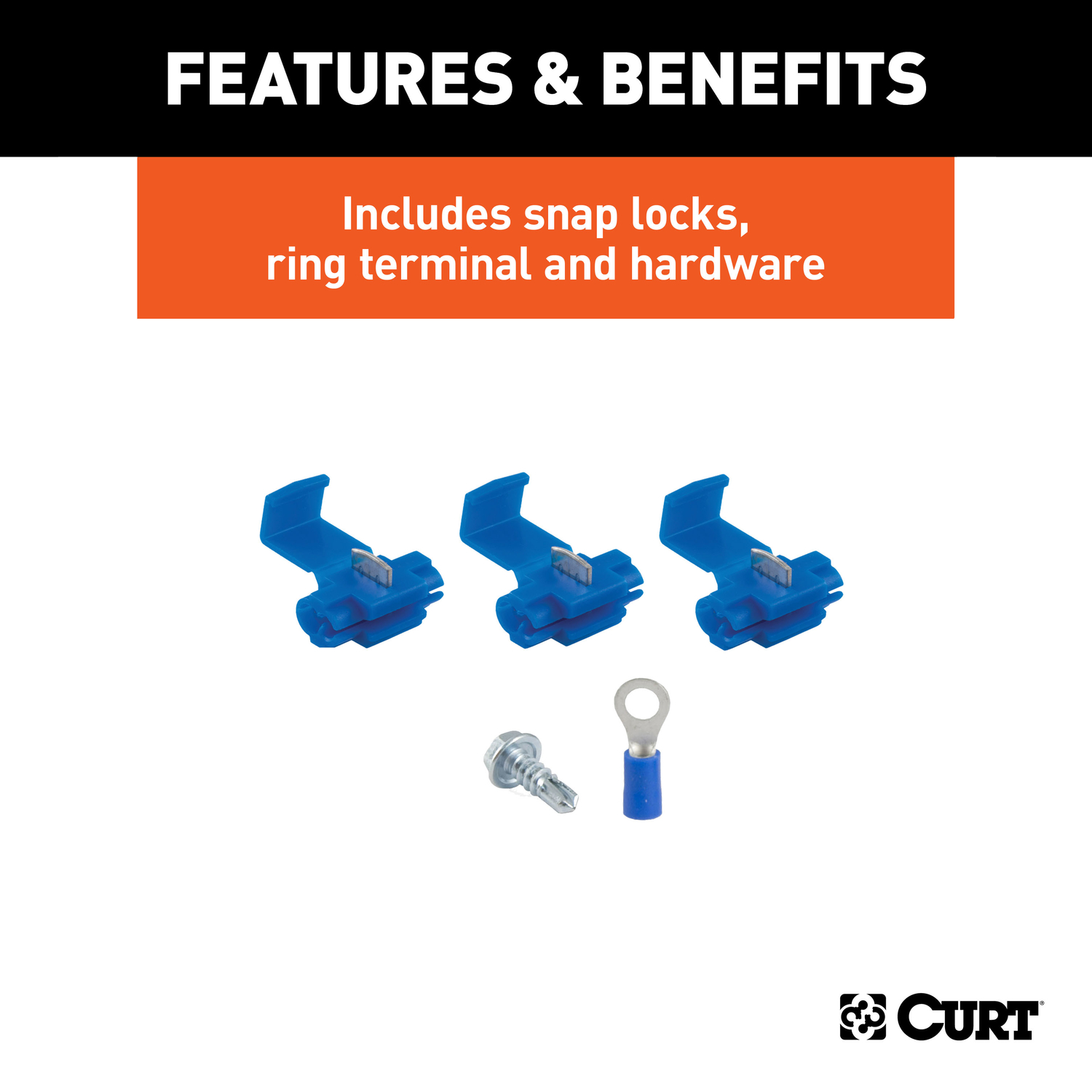 CURT 4 Flat Connector Plug and Socket 12 in.