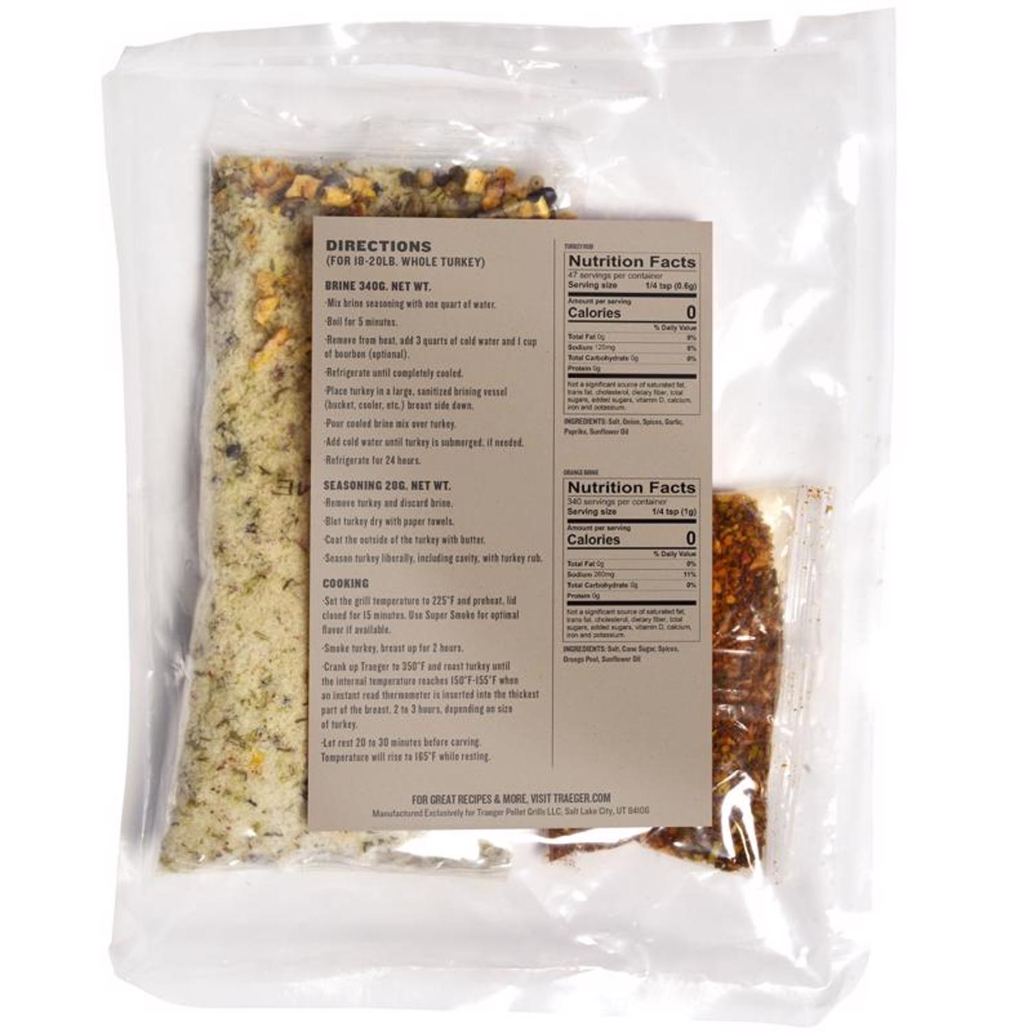 Traeger Orange Brine and Turkey Rub Kit 13 oz