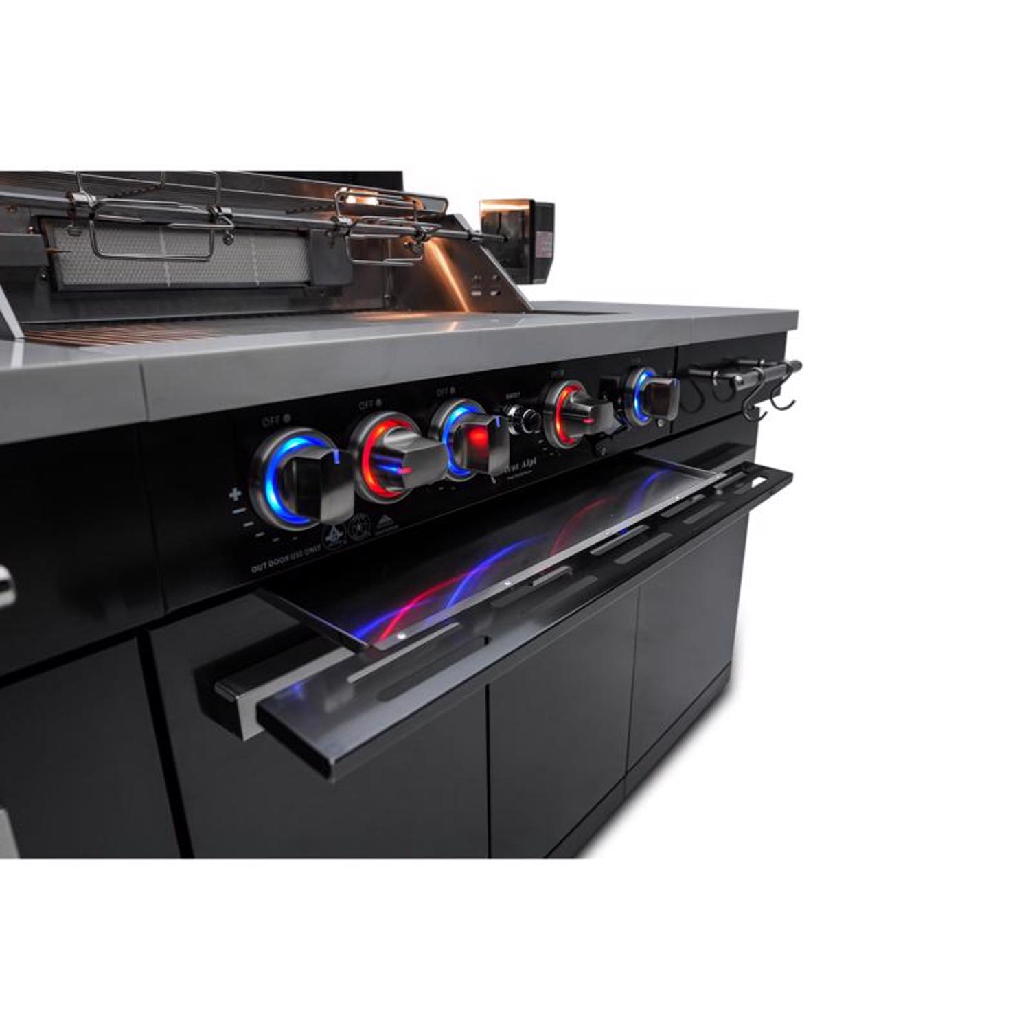 Mont Alpi 5 Burner Natural Gas/Propane Grill Black/Silver