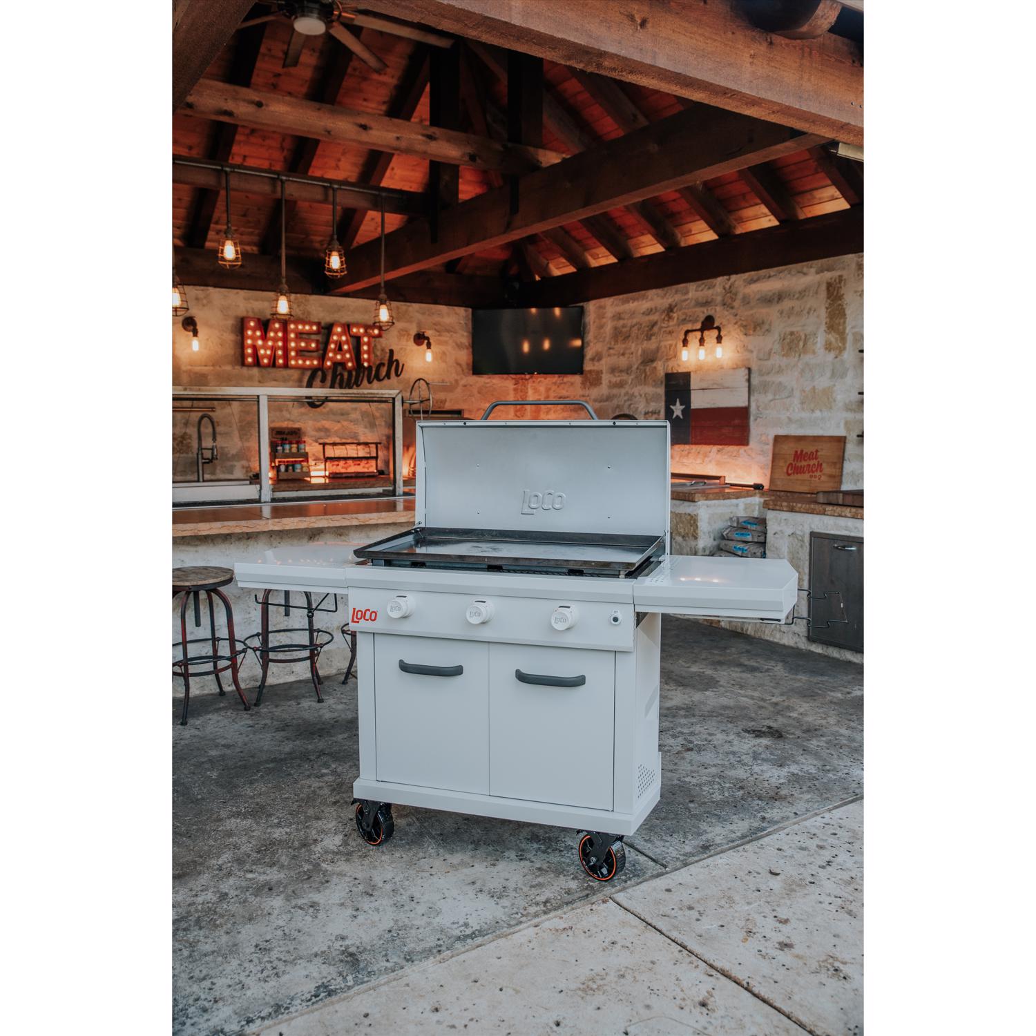 LoCo 3 Burner Liquid Propane Outdoor Griddle with Hood Gray