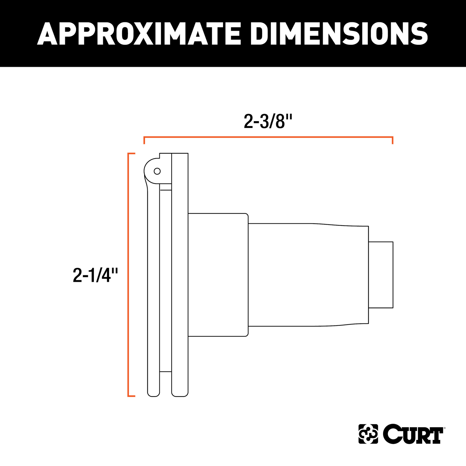 CURT 6 Round Connector Socket 2.38 in.