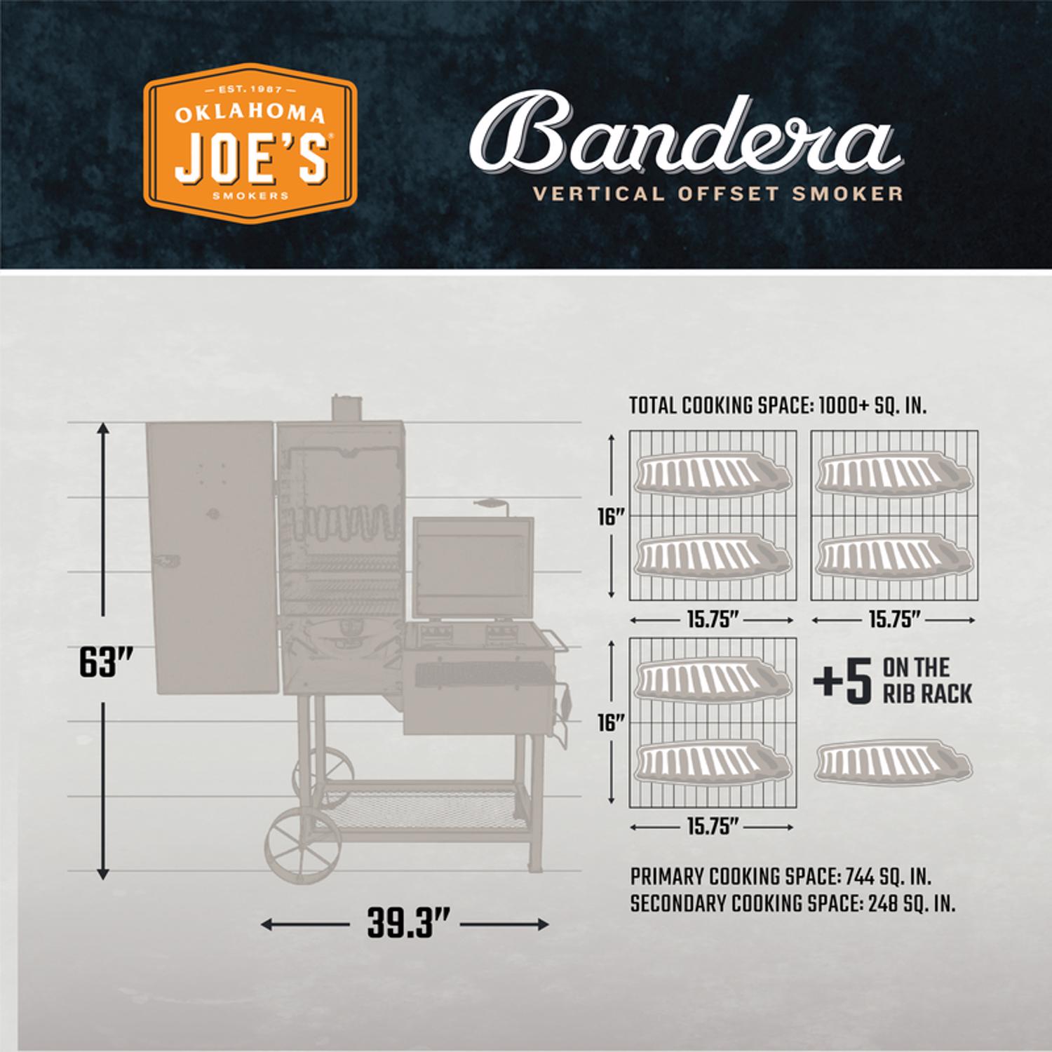 Oklahoma Joe's Bandera Charcoal Vertical Smoker Black