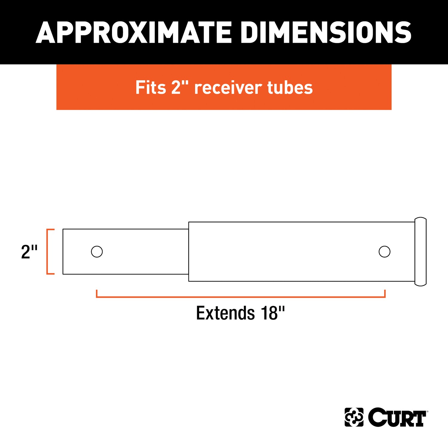 CURT 3500 lb. cap. Receiver Tube Extender
