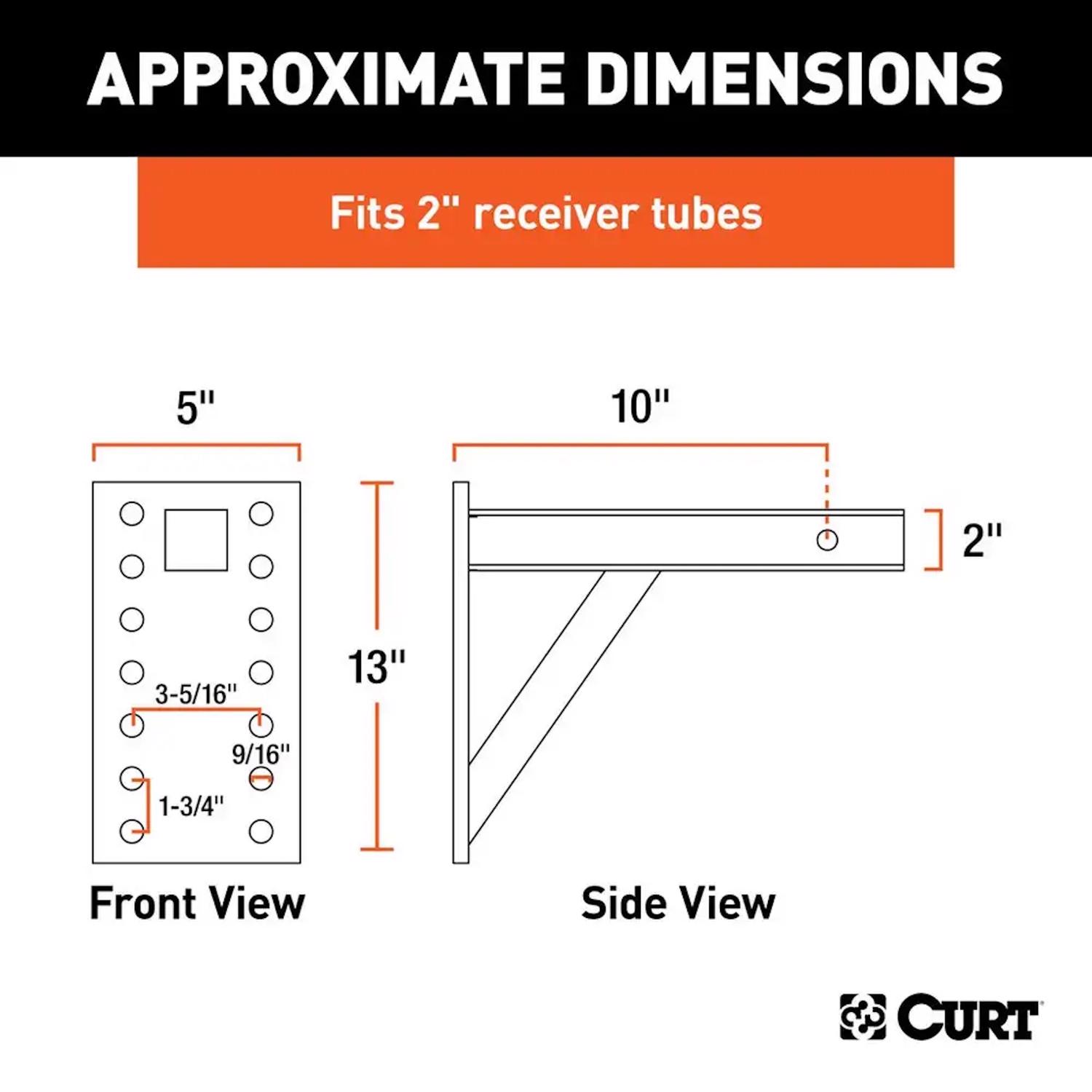 Curt 10000 lb. cap. 2 in. Pintle Mounting Plate
