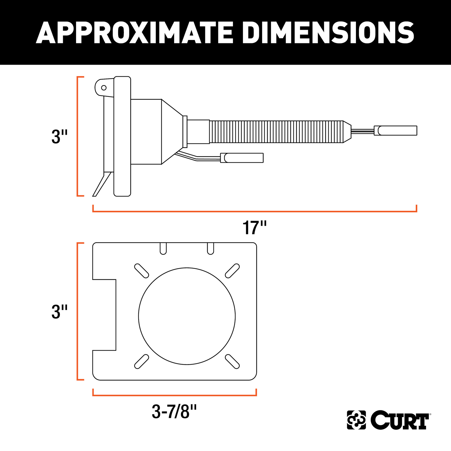CURT 7 Blade to 4 Flat Dual-Output Electrical Adapter 17 in.