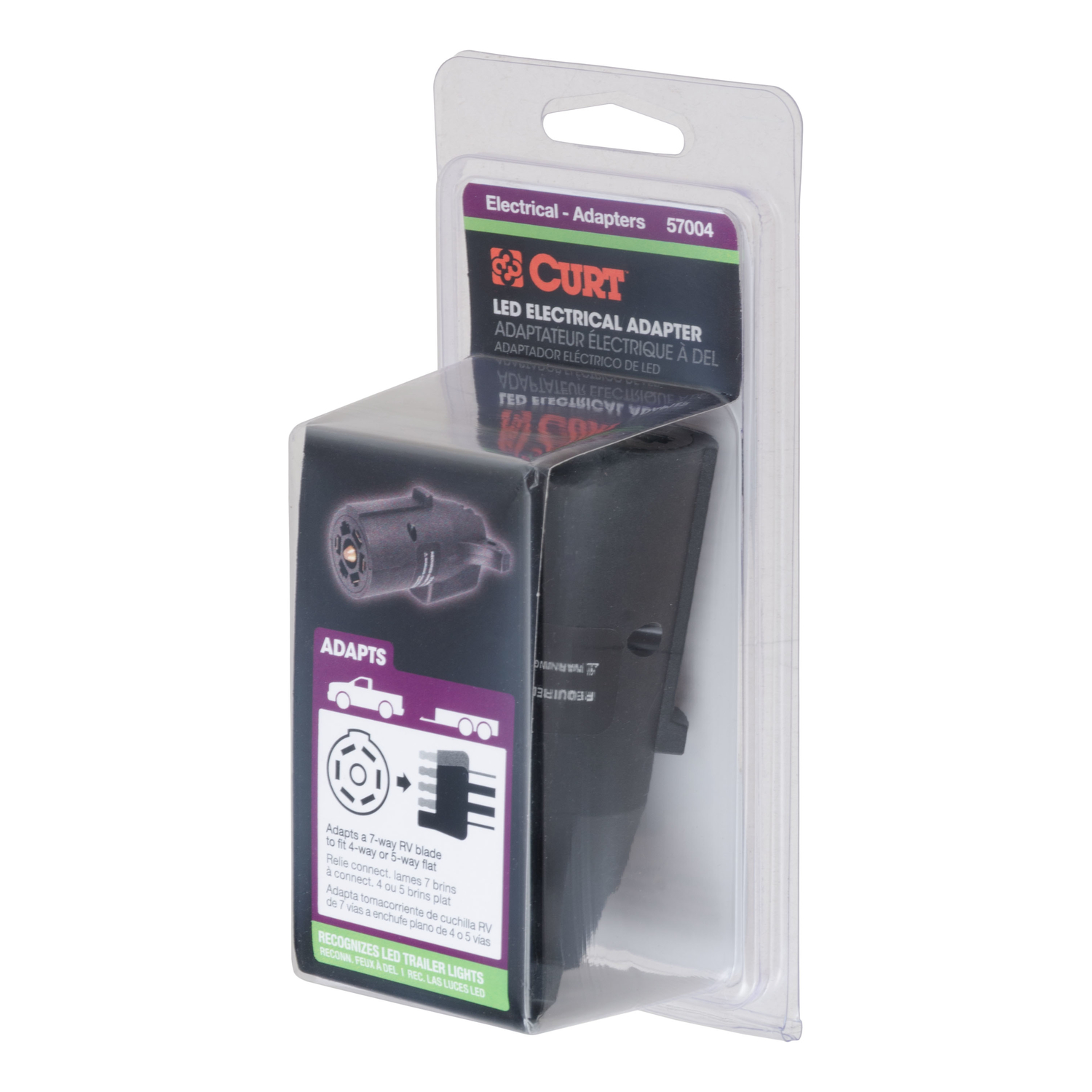 CURT 7 Blade to 5 and 4 Flat Trailer Adapter 4 in.