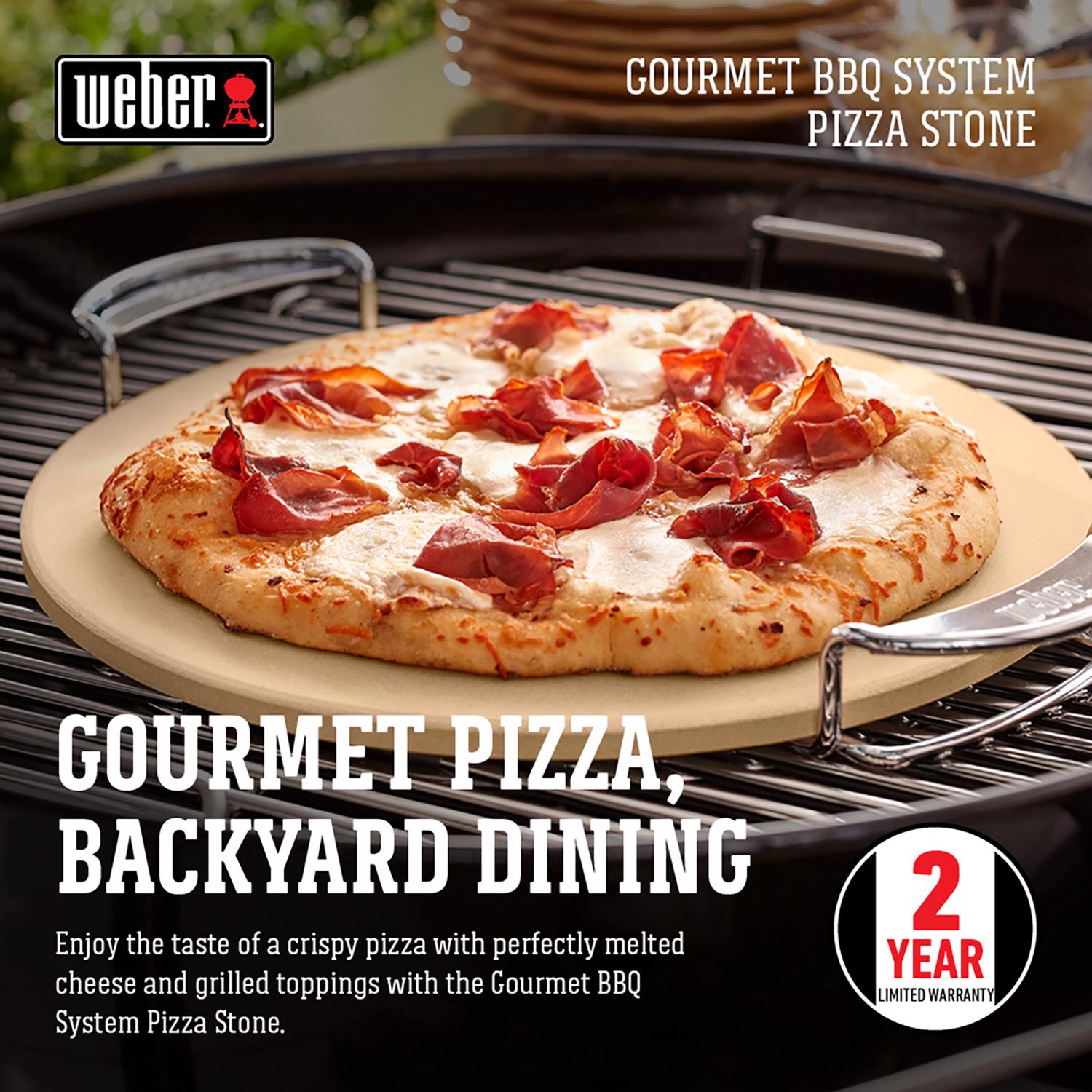 Weber Gourmet BBQ System Ceramic Beige Grill Pizza Stone 1