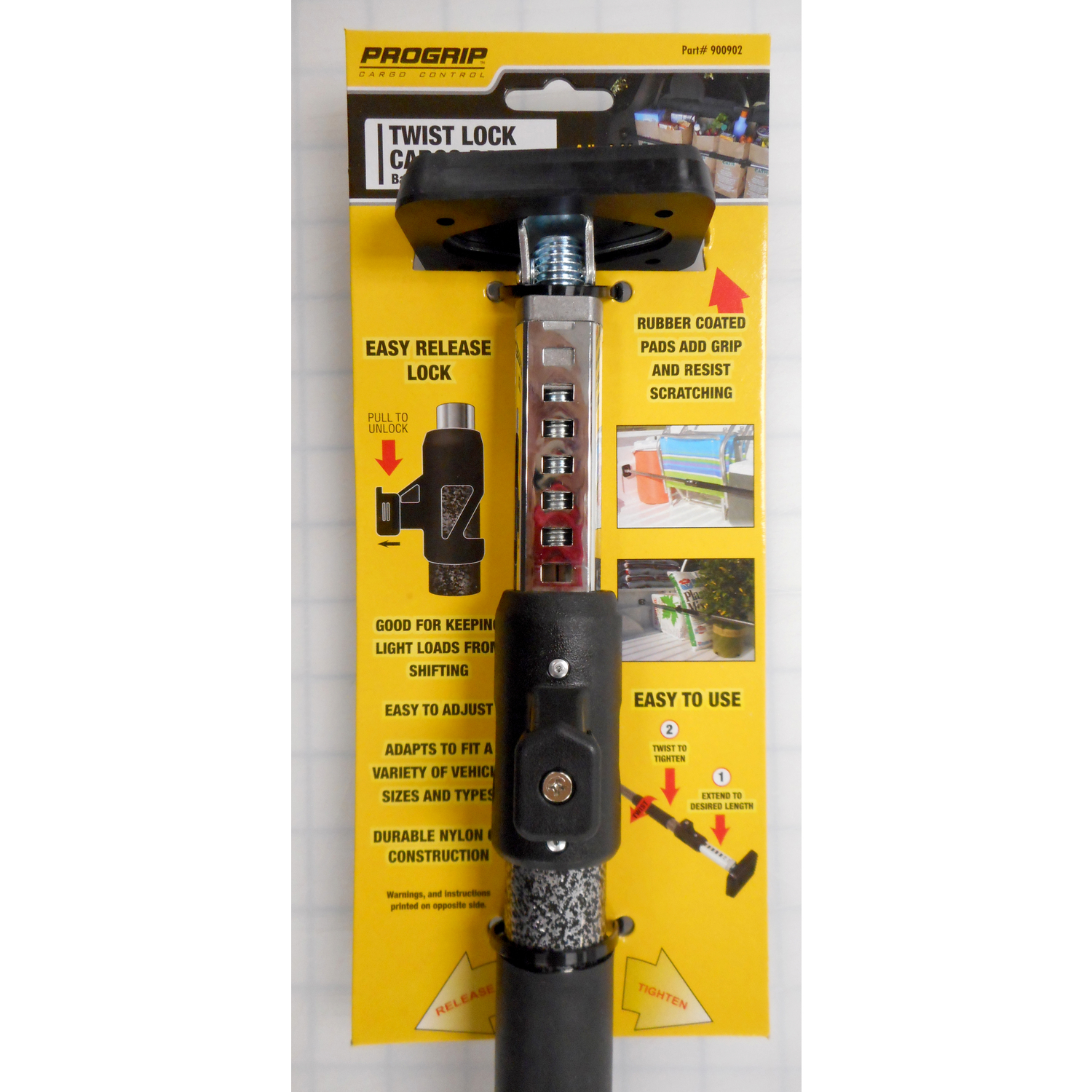 Pro Grip Rubber 40 to 74 in. Cargo Bar