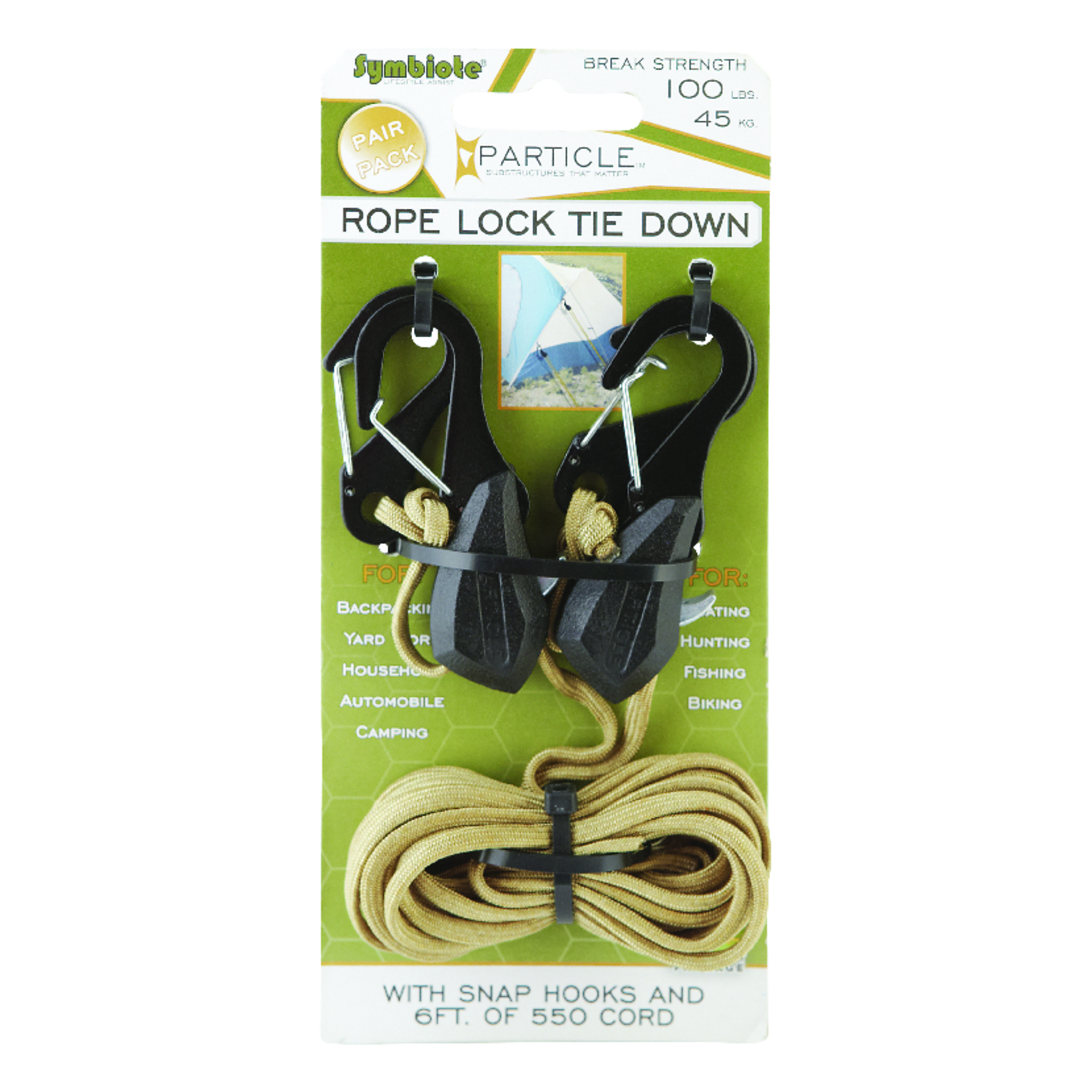 ProGrip 6 ft. L Black Particle Rope Lock Tie Down 1 pk