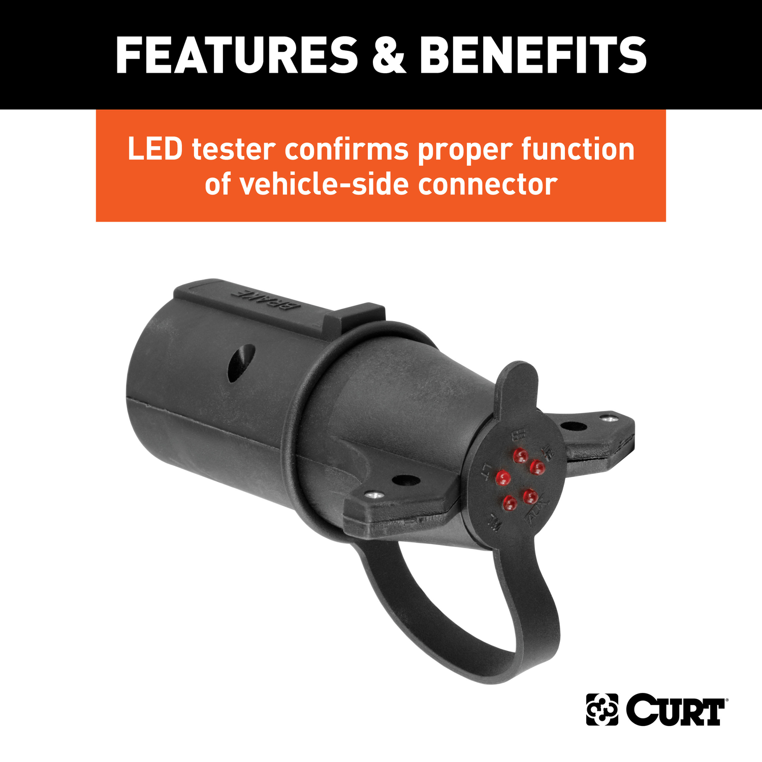 CURT 7 Blade to 6 Round Trailer Adapter 4 in.