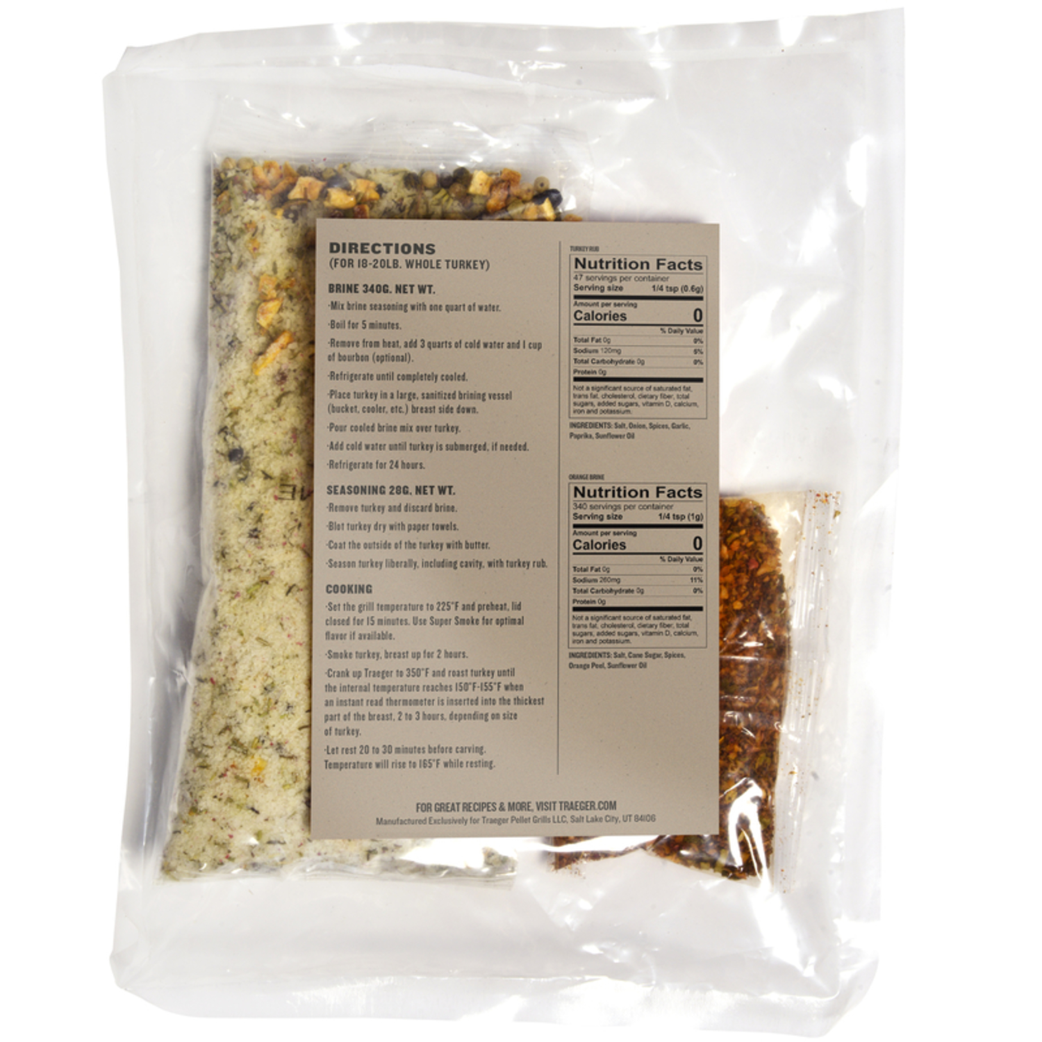 Traeger Hardwood Pellets with Brine Kit All Natural Turkey Blend 18 lb