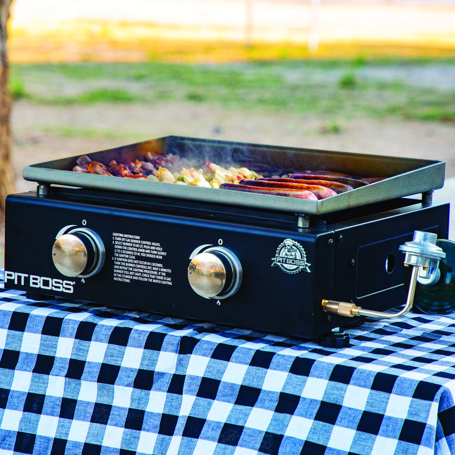 Pit Boss PB336GS 2 Burner Liquid Propane Tabletop Outdoor Griddle Black