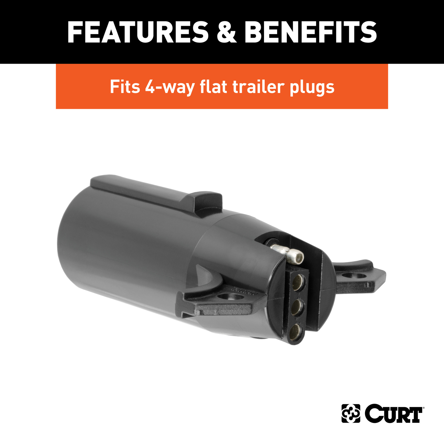 CURT 7 Round to 4 Flat Trailer Adapter 4 in.